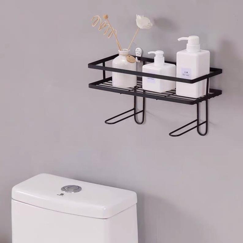 Kệ sắt sơn tĩnh điện để trên bồn cầu vệ sinh - màu đen