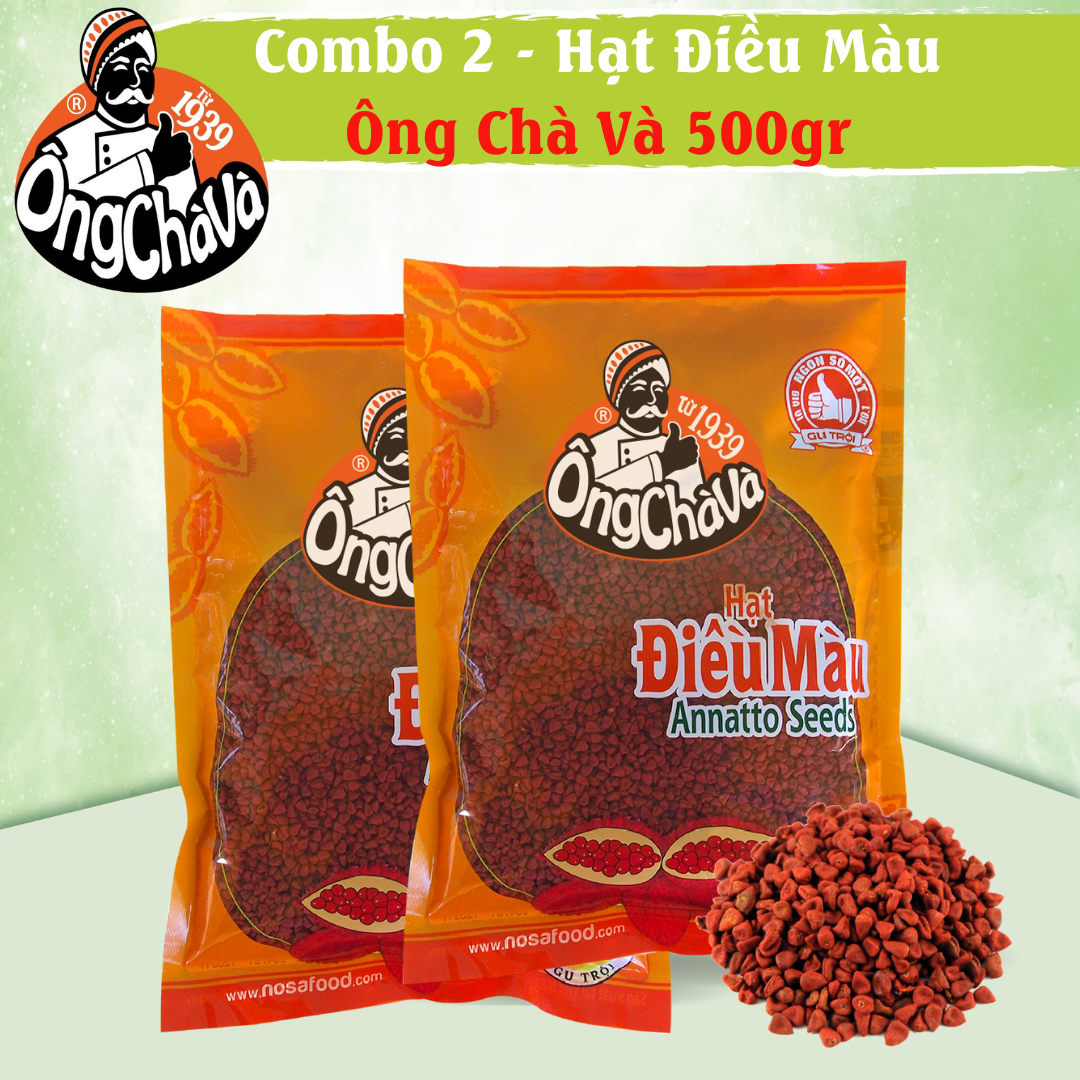 Combo 2 Túi Hạt Điều Màu Ông Chà Và 500gr (Annatto Seeds)