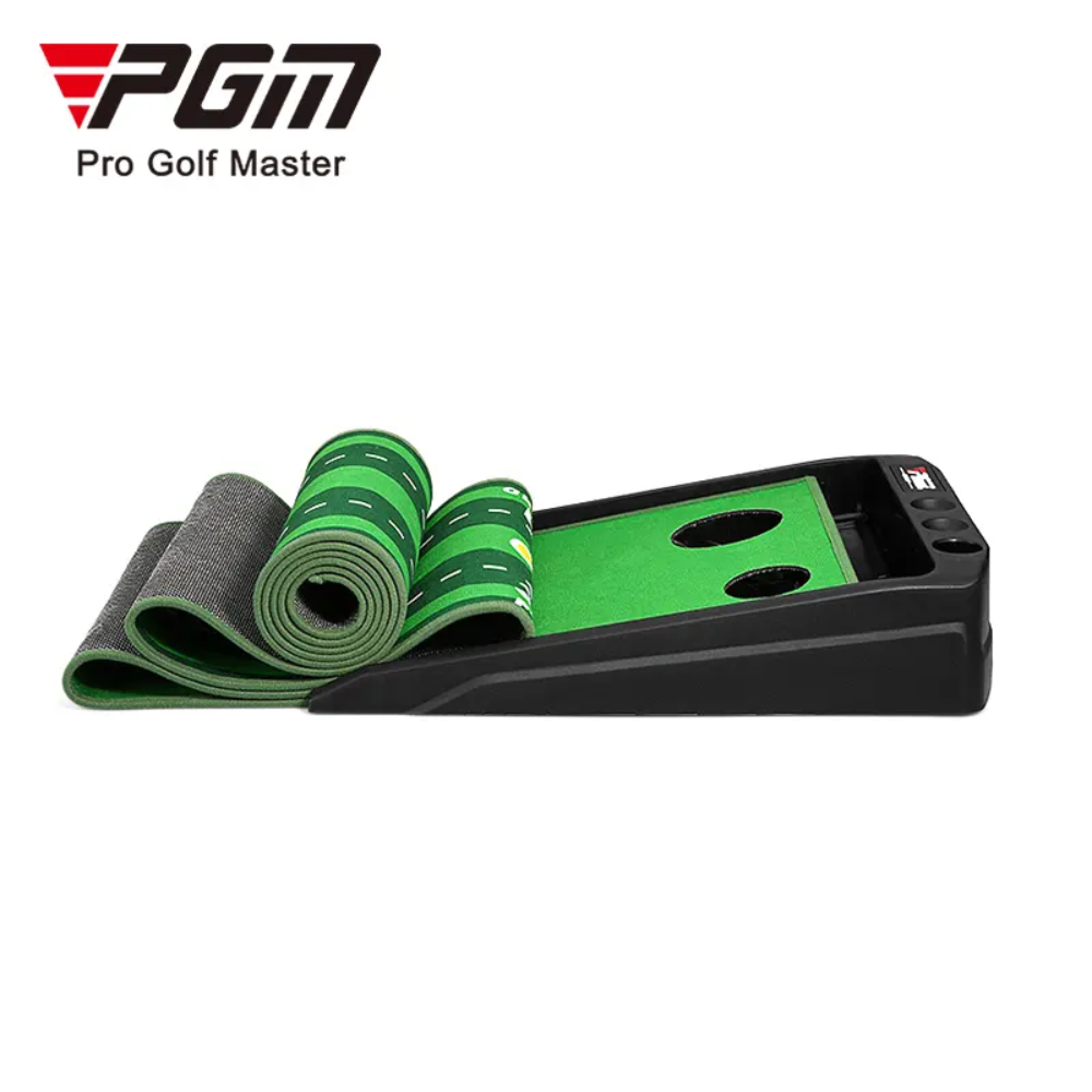 Thảm tập golf putting PGM-TL029 New Version 2023: Tiêu chuẩn châu Âu. Nhiều thiết kế cải tiến. Trang bị thanh chắn bóng. Thu hồi bóng tự động