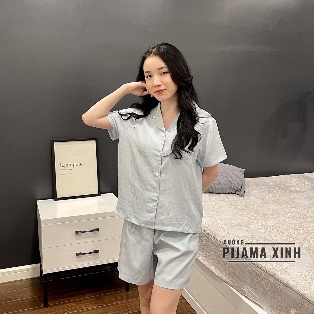 BỘ ĐÙI PIJAMA - Đồ Mặc Nhà Màu Xanh Nhạt Chất Cao Cấp