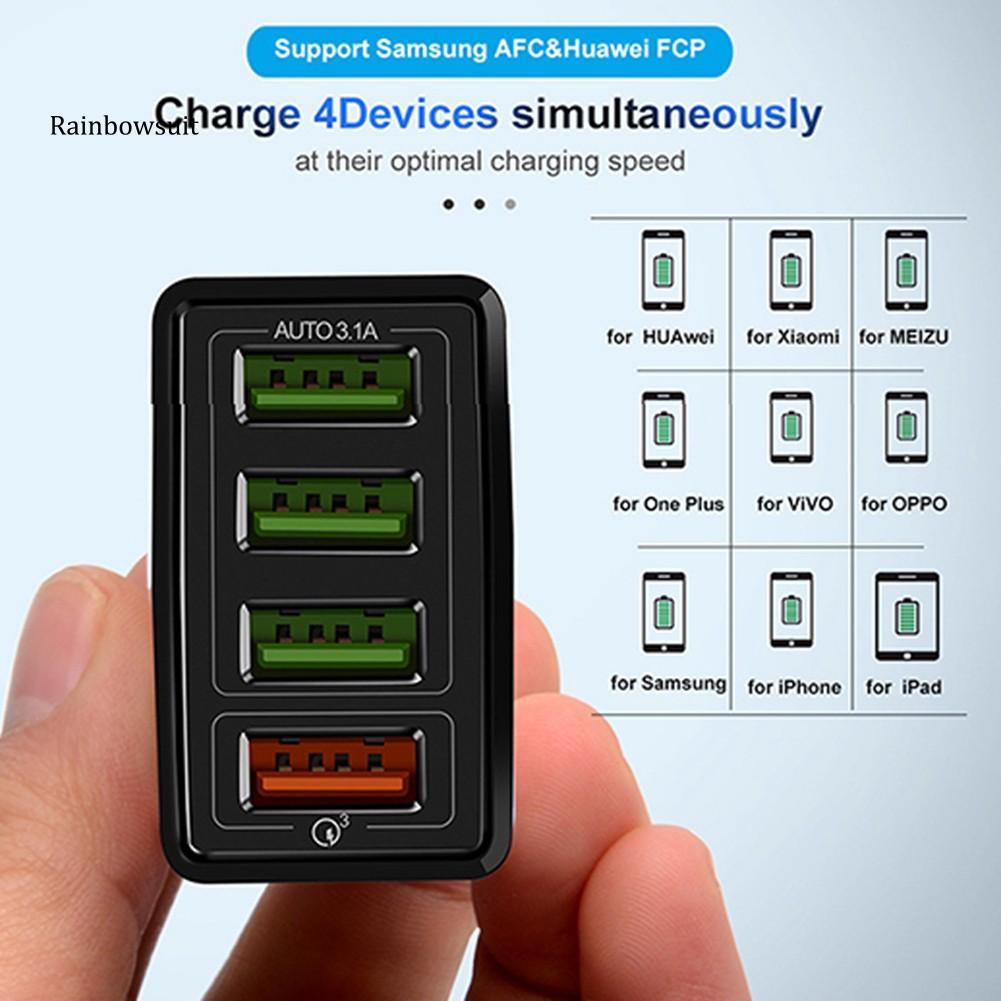 Bộ sạc nhanh 4 cổng Usb 48w Qc3.0