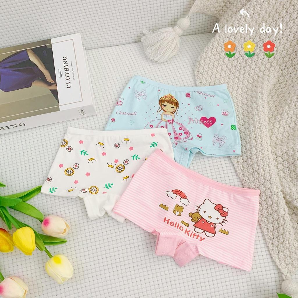 Quần chip đùi bé gái, quần lót trẻ em cotton cao cấp mềm mịn hello kitty, elsa, pony, mickey