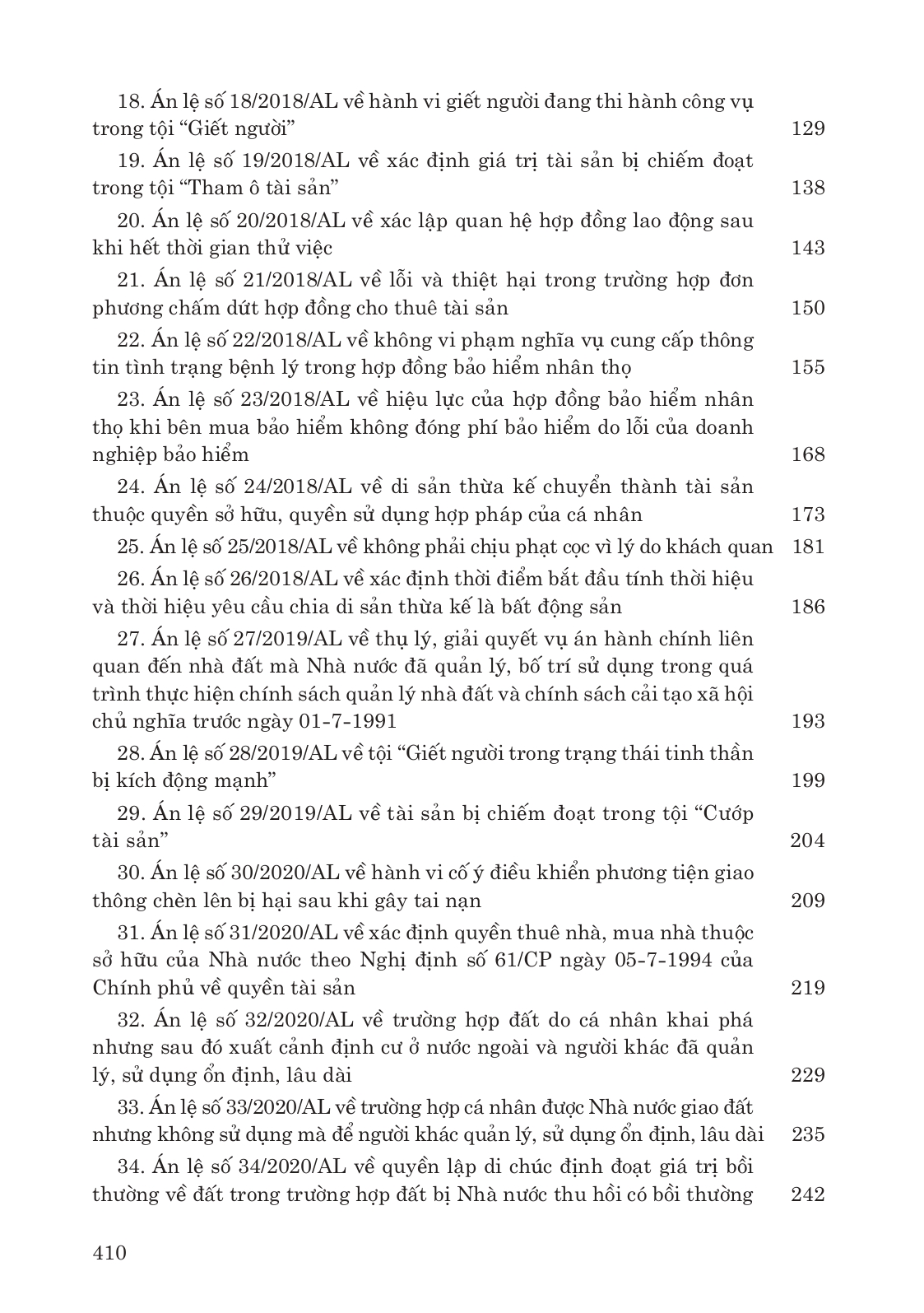 Hệ thống 52 án lệ Việt Nam (Hiện hành)