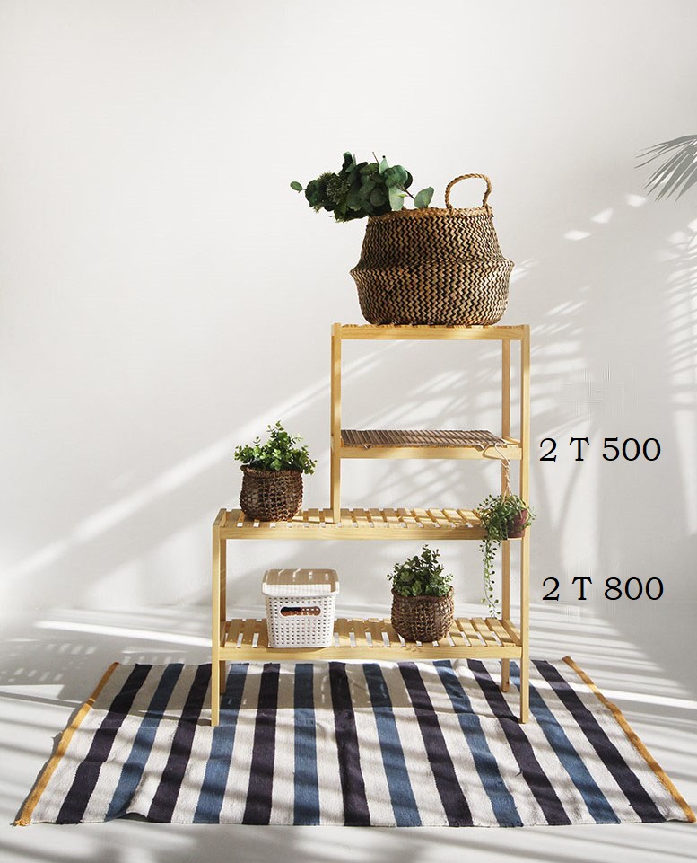 KỆ GIÀY DÉP 2 TẦNG GỖ THÔNG- Dài 50cm x Cao 50cm