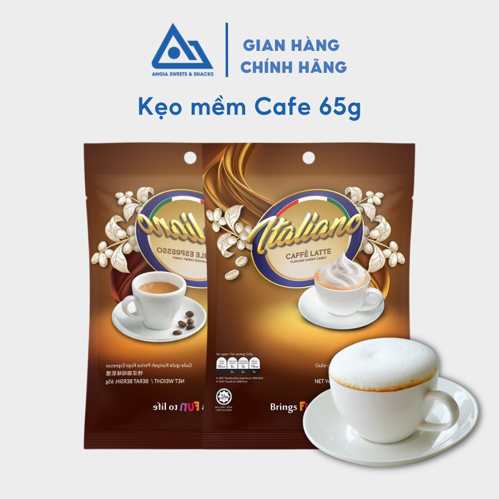 Kẹo mềm cà phê Espresso/Latte Italiano 65g ăn vặt An Gia Sweets & Snacks