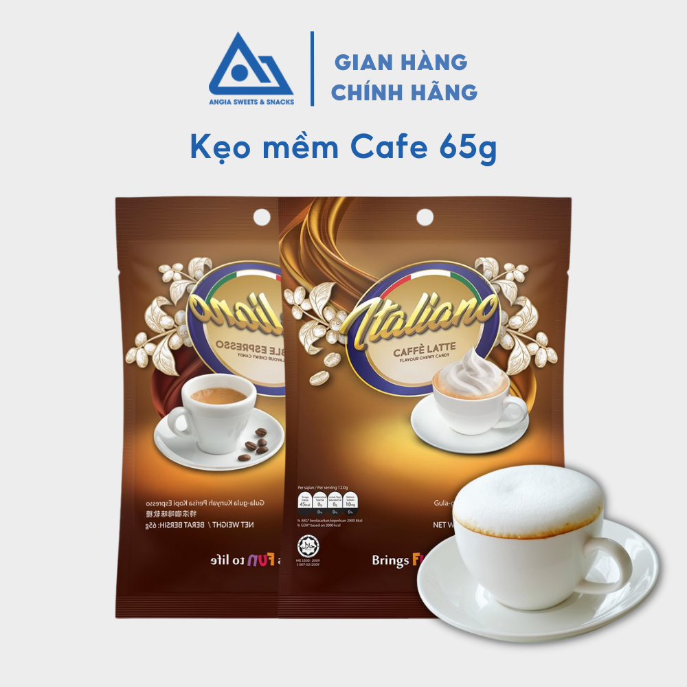 Kẹo mềm cà phê Espresso/Latte Italiano 65g ăn vặt An Gia Sweets &amp; Snacks