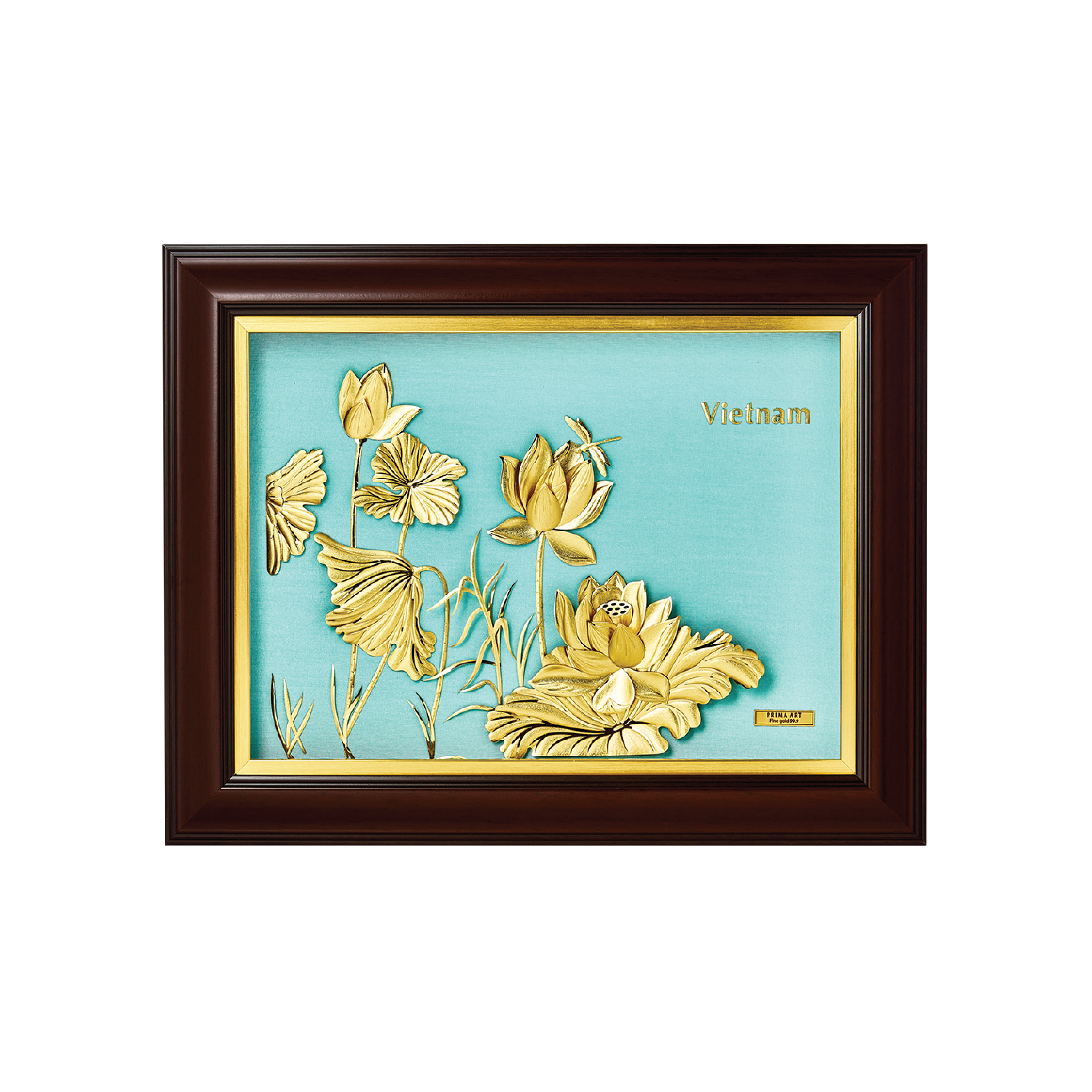Tranh Vàng 24K PRIMA ART - Hoa Sen Việt Nam - Size 36 x 46 cm - CGS-0675-01
