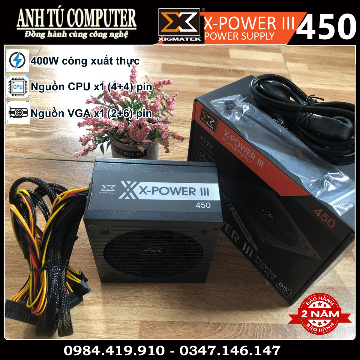 Nguồn máy tính công xuất thực 400W XIGMATEK X-POWER III 450 EN45969 hàng chính hãng