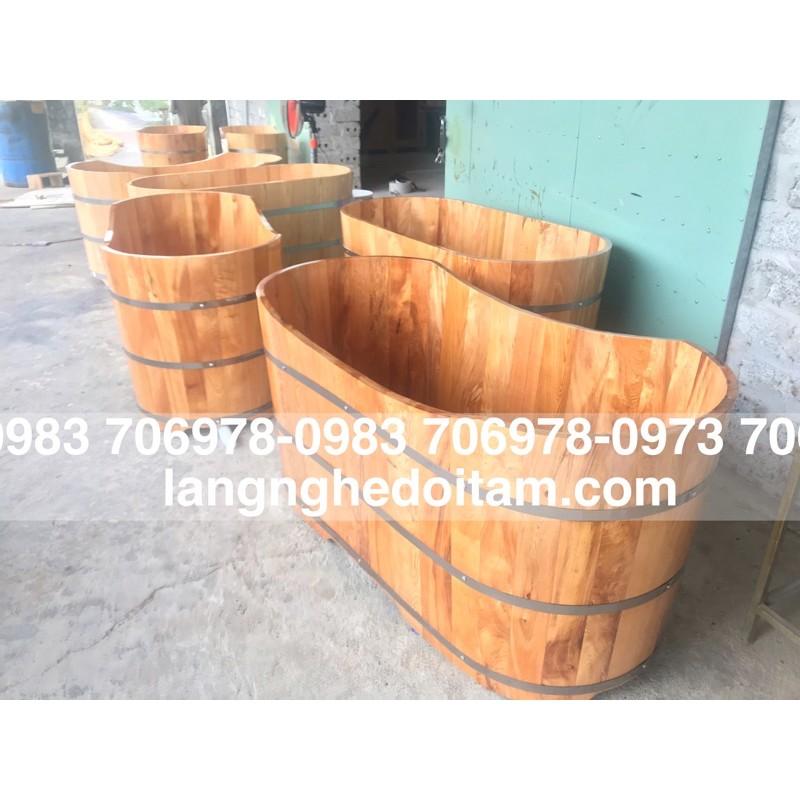 Bồn tắm gỗ OVAL Gỗ POMU cao cấp