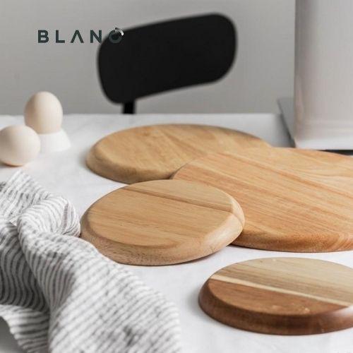 Khay Gỗ Hình Tròn Đựng Trái Cây Cao Cấp Trang Trí Decor Snack BLANC' 3 Size