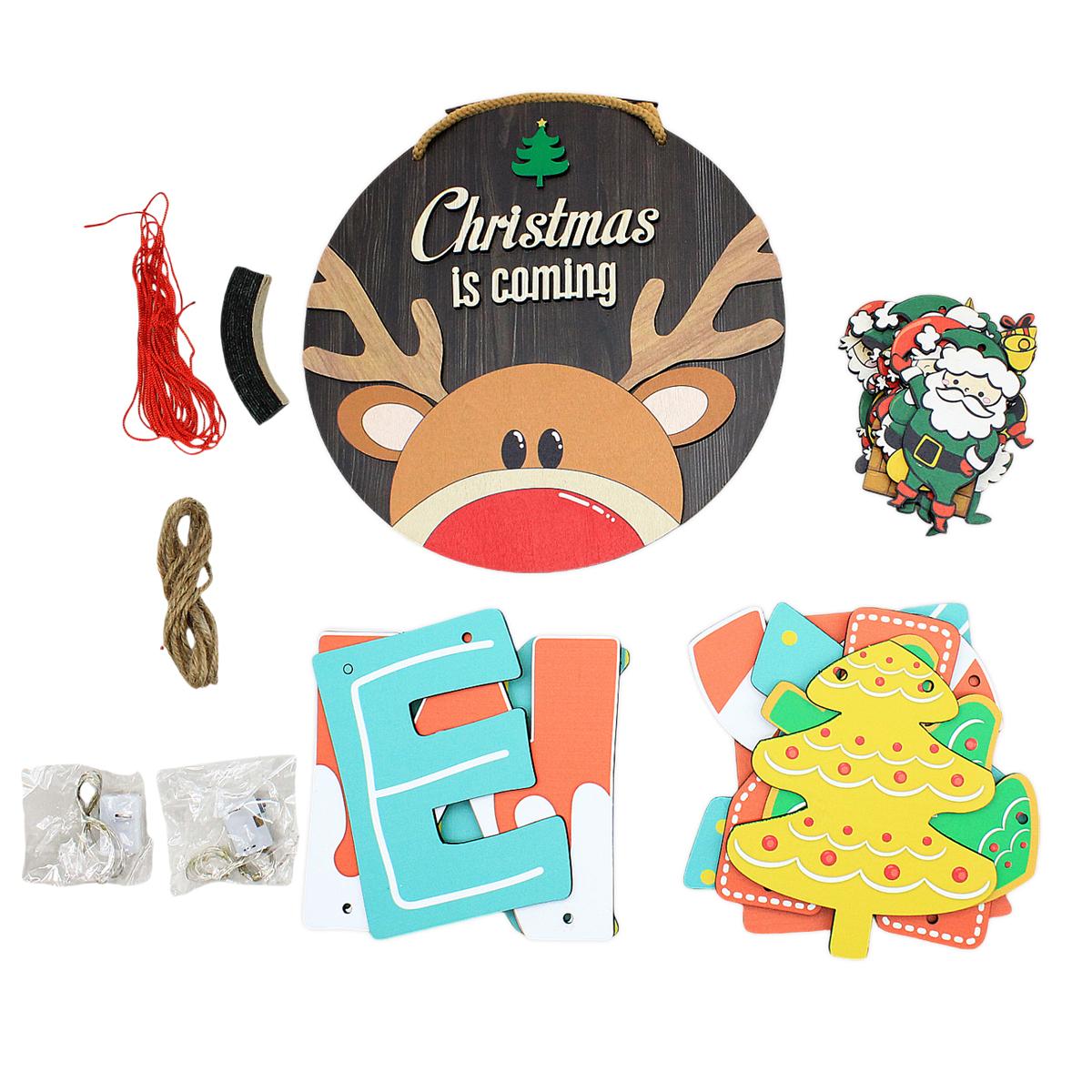 Dây Hình Gỗ Treo Tường Trang Trí Giáng Sinh - Bách Mộc - Christmas Is Coming