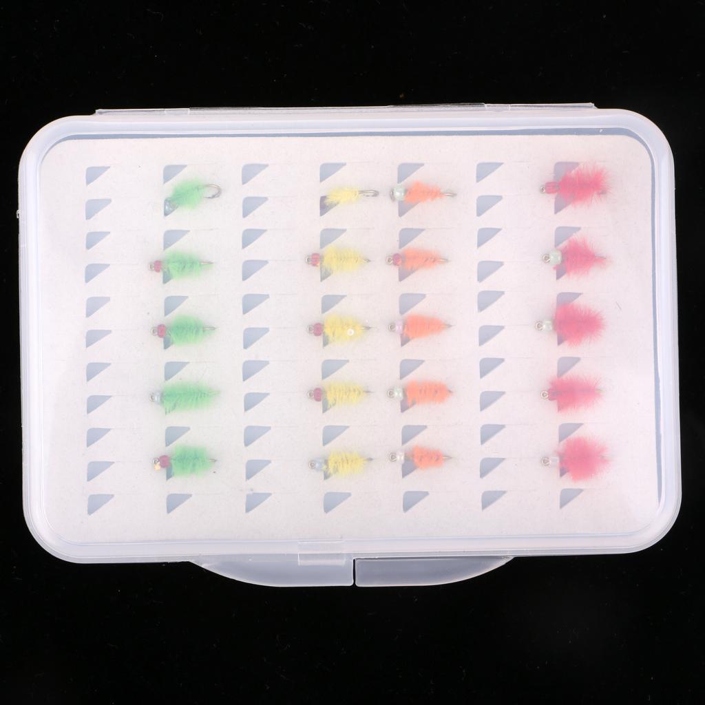 20pcs/Box Trout Fly Fishing Flies Dry Simulation Insects Nymph Flies 4 Colors