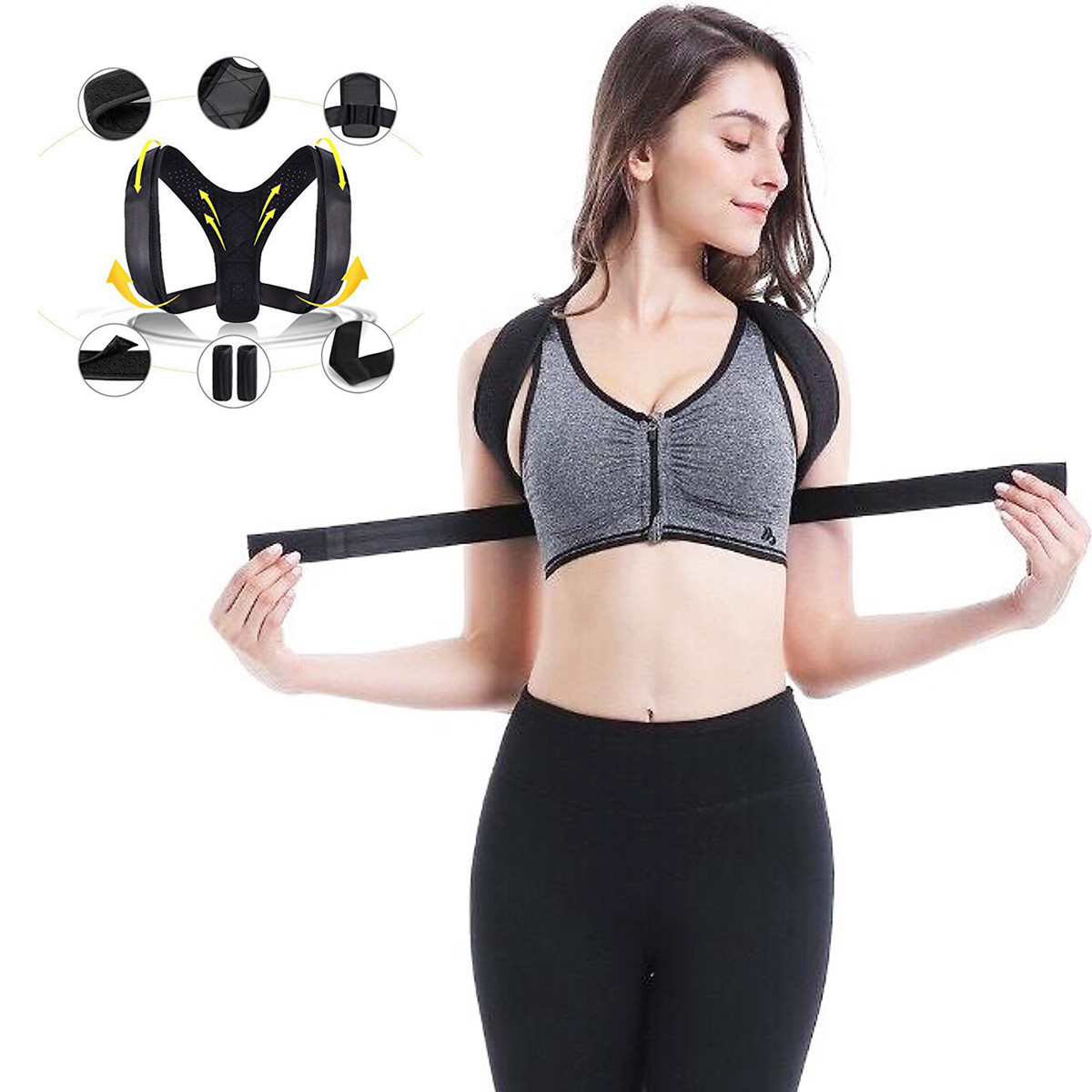 Đai chống gù lưng nam nữ HT SYS - Posture Corrector- Giúp định hình cột sống - Điều chỉnh tư thế của lưng -  Phù Hợp Với Mọi Độ Tuổi - Hỗ Trợ Điều Trị Hiệu Quả Chứng Gù Lưng, Lưng Tôm, Cong Vẹo Cột Sống