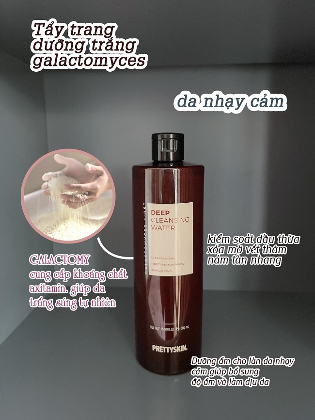 Nước Tẩy Trang dưỡng trắng Galatomyces Prettyskin 500ml 