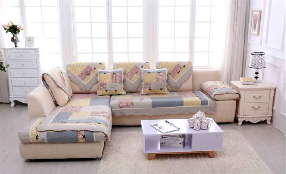 Thảm sofa - 4 nơ caro đỏ - TSF090