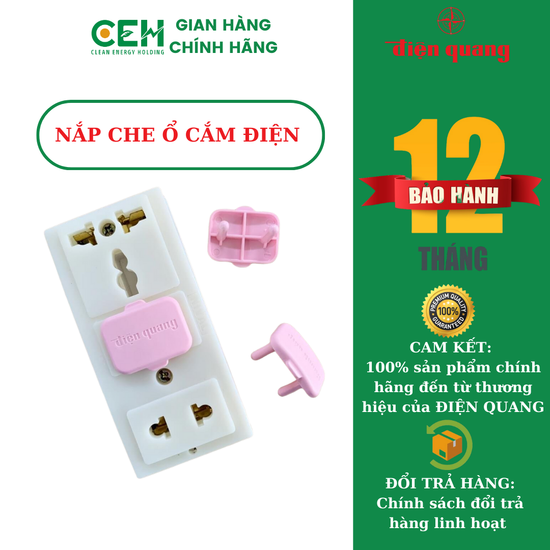 Nắp che lỗ cắm điện Điện Quang ĐQ OPC 20 cái/gói (màu hồng)