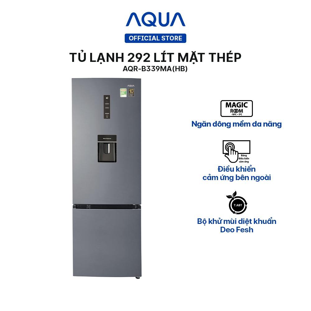 Tủ lạnh ngăn đông dưới Aqua 292 Lít AQR-B339MA(HB) - Hàng chính hãng - Chỉ giao HCM, Hà Nội, Đà Nẵng, Hải Phòng, Bình Dương, Đồng Nai, Cần Thơ