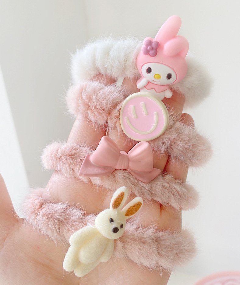 Set 5 Cột Tóc Lông Hình Thỏ