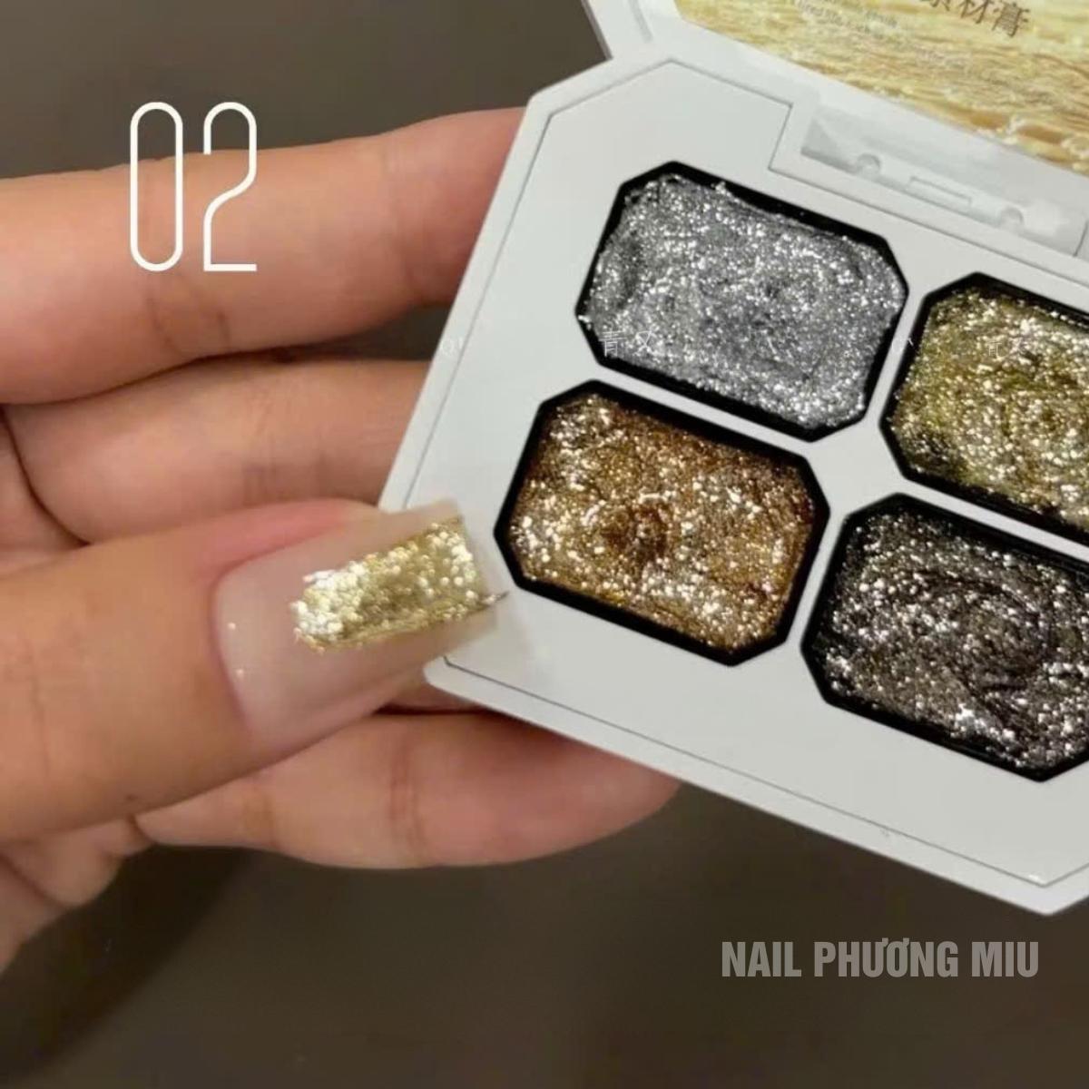 Gel Nhũ Bạch Kim Vẽ Viền Móng 4 Màu Huaxi Siêu Sáng Bóng Cao Cấp Đậm Đặc Làm Nail, Chống Thấm Nước Mùi Nhẹ, Không Cần Rửa, Lâu Trôi