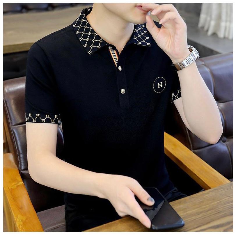 Áo thun nam có cổ tay ngắn vải thun cotton chống nhắn co giãn phom áo suông skymen fashion MKT16
