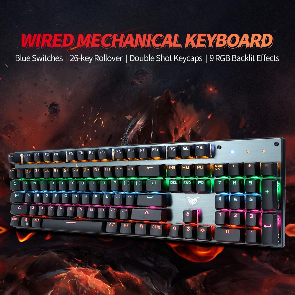 Bàn phím cơ có dây 26 phím Rollover / 9 chế độ có đèn nền / Double Shot Keycaps / Phím kết hợp đa chức năng