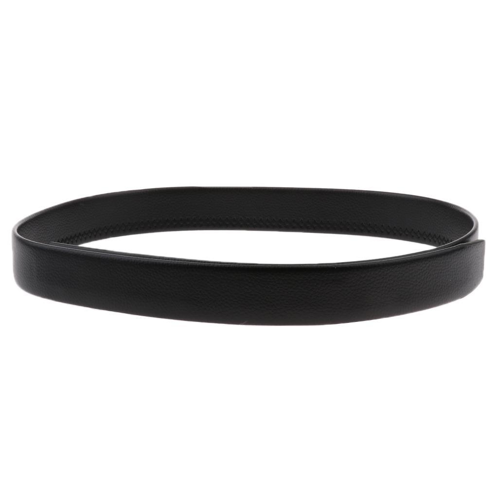 2x Fashion Waist Belt PU Leather Belt Adjustable Automatic Buckle Men Black