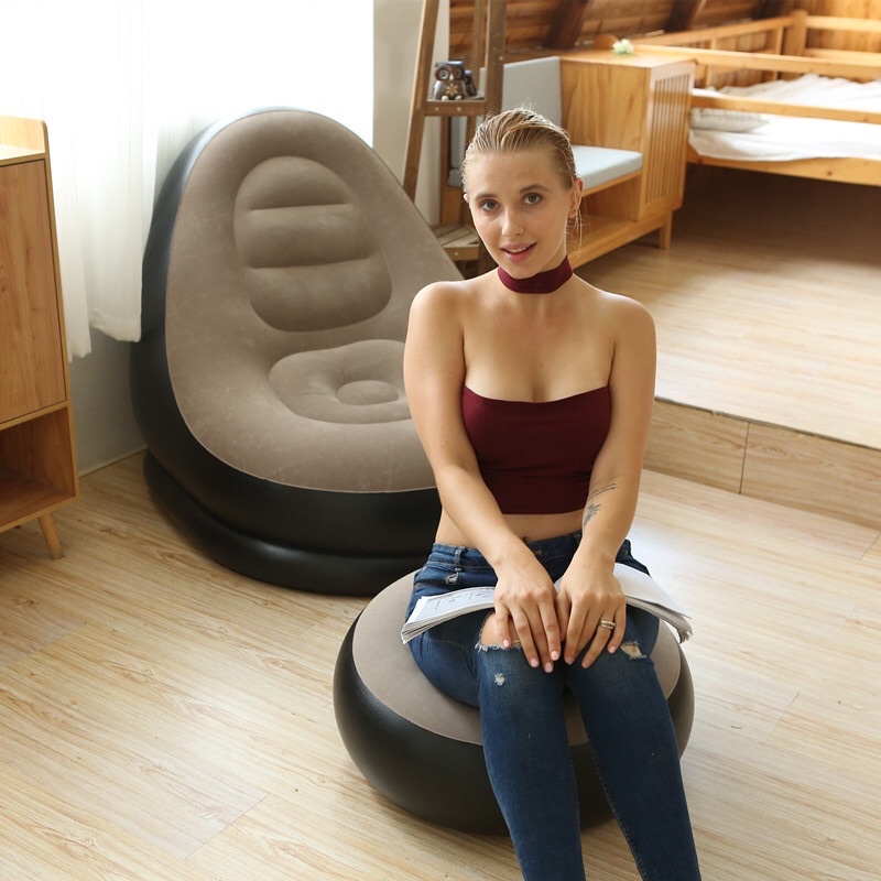 Ghế tựa lưng Sofa kèm ghế đôn bơm hơi