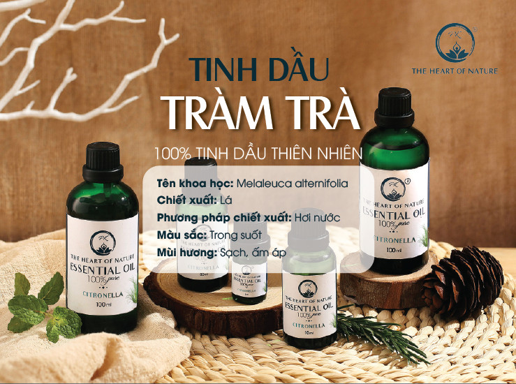 Tinh Dầu Cao Cấp Tràm Trà PK 100ML - Tinh Dầu Tràm Trà Thơm Phòng, Đuổi Muỗi, Thư Giãn - Chứng Nhận Hữu Cơ Organic FDA Hoa Kỳ duy nhất Việt Nam