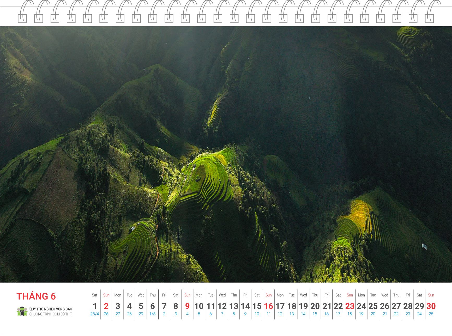 Lịch bàn Phong Cảnh Vùng Cao 2024 Cơm Có Thịt - Quỹ Trò Nghèo Vùng Cao