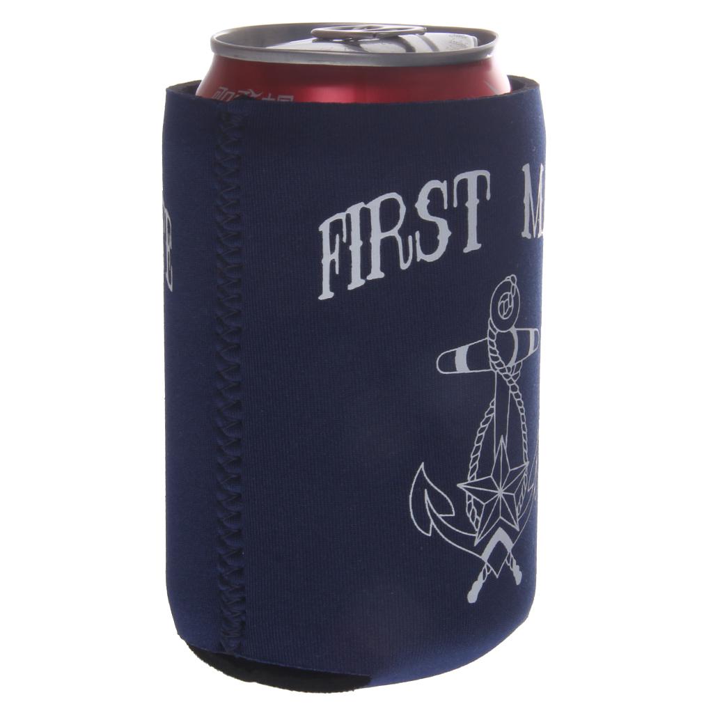 2 Pair Nautical Beer Tin Can Cooler Stubby Holder CAPTAIN And FIRST MATE