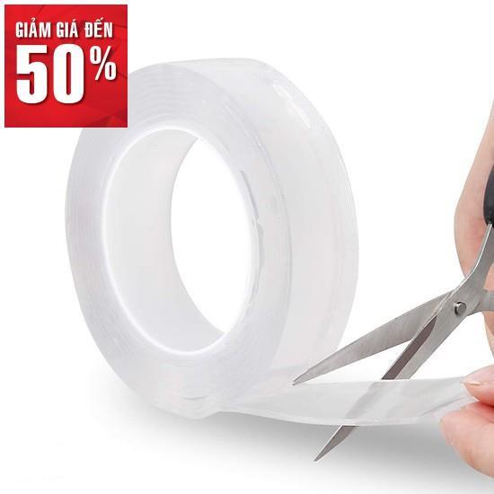 Băng keo 2 mặt đa năng siêu dính chắc bản 3m silicon trong suốt dán hai tường, Cố định ổ cắm điện...Dễ dàng làm sạch