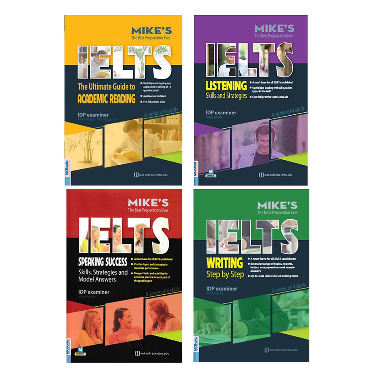 Combo Bộ Sách Luyện Thi Ielts Học Thuật - Bí Kíp Tự Học Ielts 8.0  tặng kèm bookmark