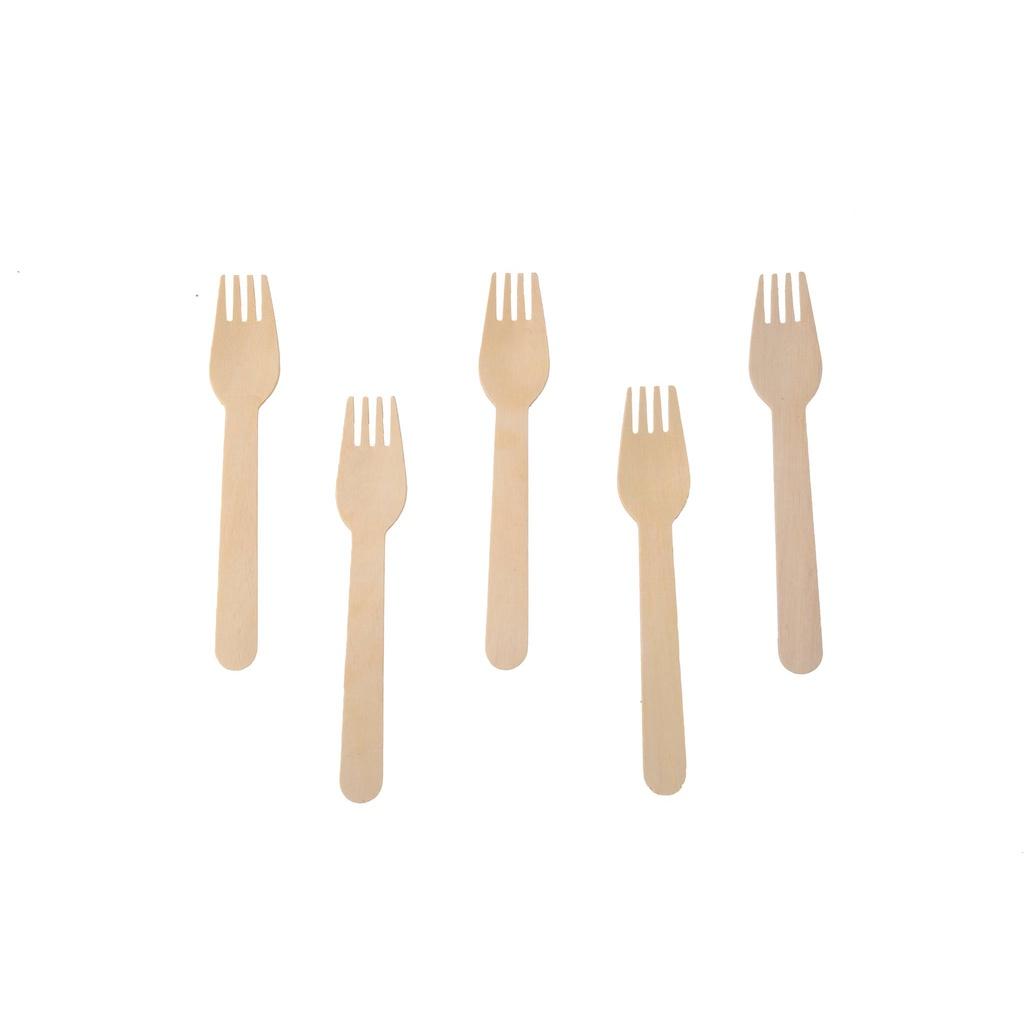 Nĩa Gỗ dài 16cm dùng ăn bánh bông lan trứng muối an toàn thực phẩm