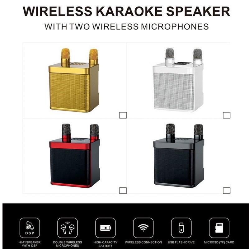 Loa Karaoke Bluetooth YS 203 Kèm 2 Micro Không Dây, Âm Thanh Siêu Hay, Thiết Kế Sang Trọng Nhỏ Gọn Tiện Lợi, Dễ Sử Dụng