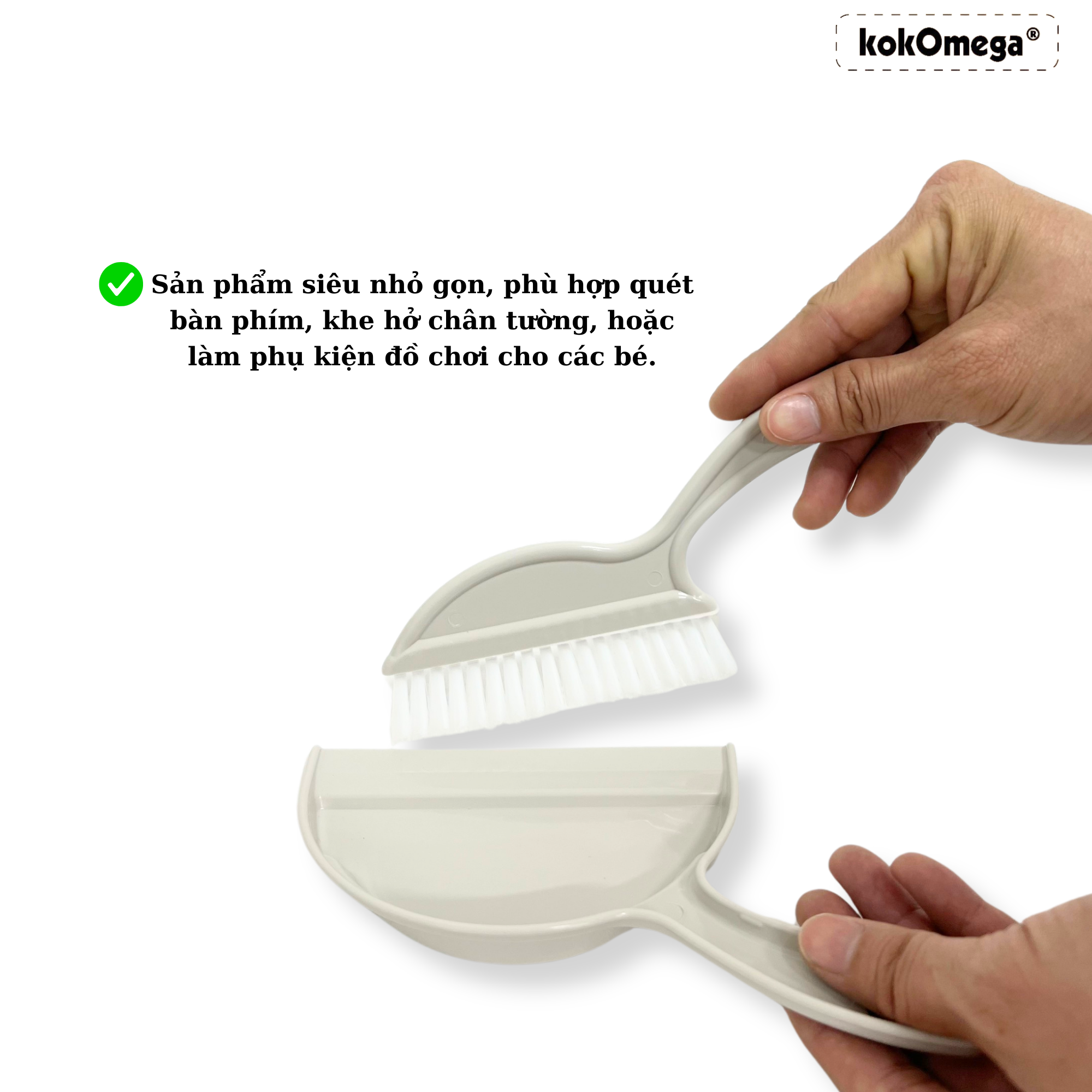 Bộ Chổi Quét Bàn Phím Siêu Mini, Quét Tóc Trên Giường, Quét Lông Thú Cưng kokOmega Hàn Quốc ( AJ-0840)