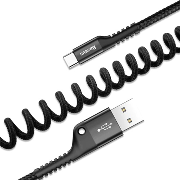 Dây cáp sạc lò xo Type-C Baseus Spring 1m sạc nhanh - Hàng chính hãng