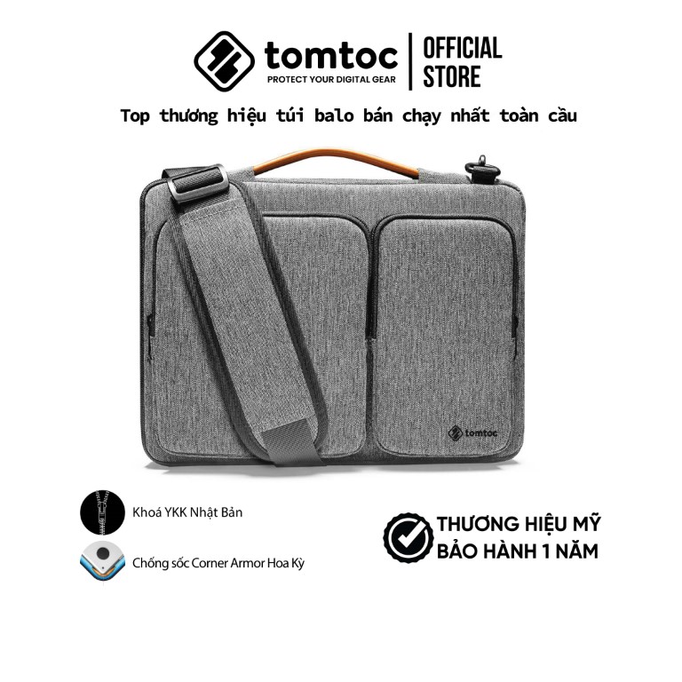 Túi đeo chéo CHỐNG SỐC TOMTOC shoulder bags CHO LAPTOP 13INCH/14INCH HÀNG CHÍNH HÃNG