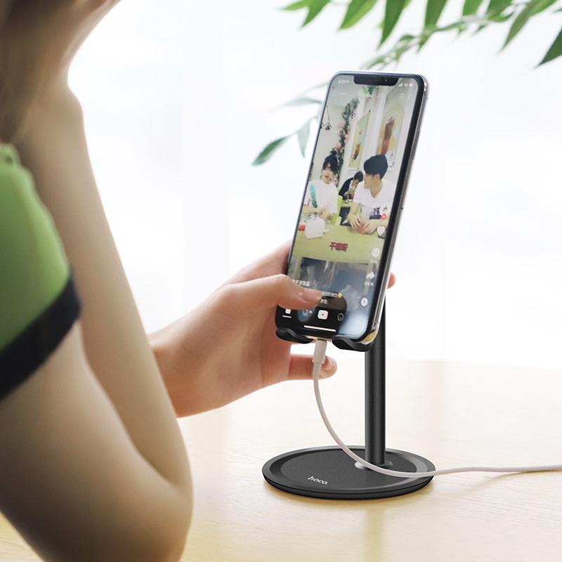 Giá Đỡ Điện Thoại, Máy Tính Bảng, i.Phone, i.Pad Bằng Hợp Kim Hoco PH15 - Để Bàn Chắc Chắn, Sang Trọng - Hàng Chính Hãng