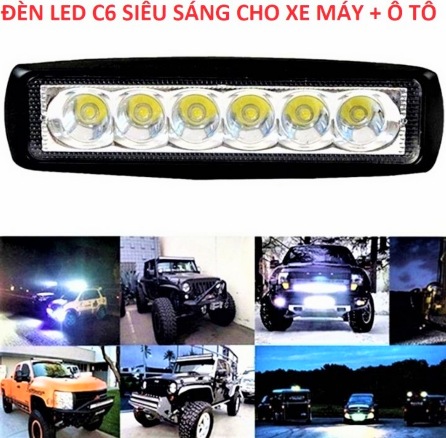 ĐÈN TRỢ SÁNG C6 DÀI SIÊU SÁNG XE MÁY VÀ ÔTÔ LOẠI CHẤT LƯỢNG