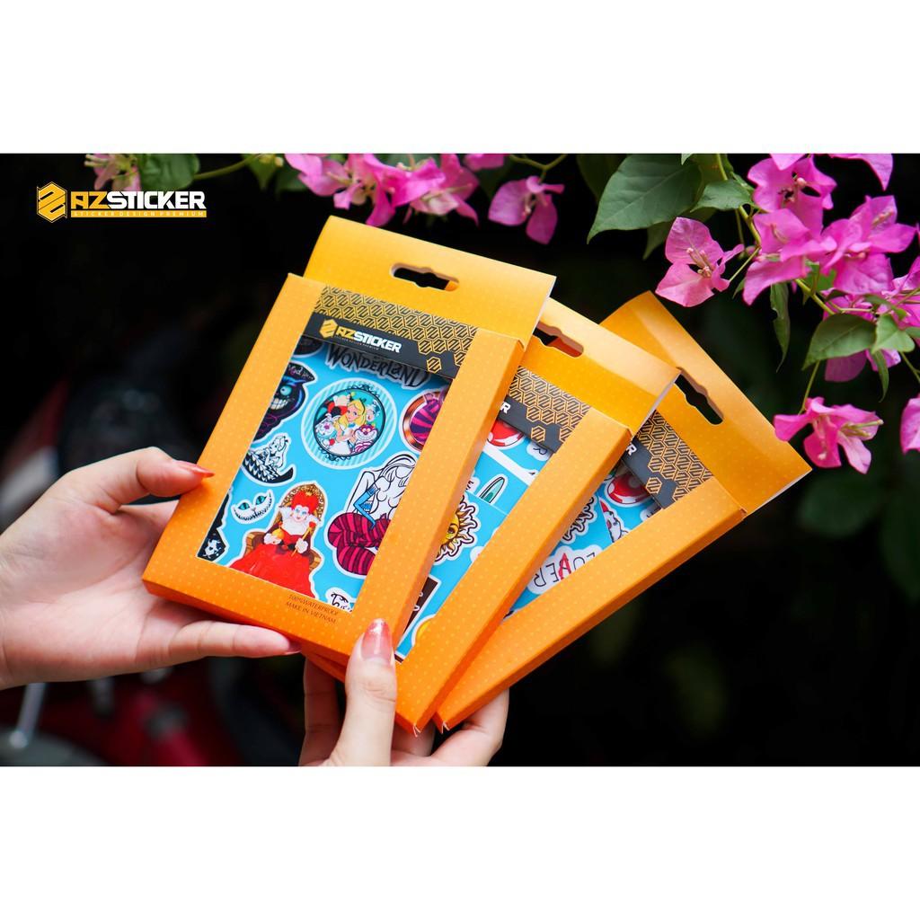 Sticker Alice Sứ Sở Thần Tiên | Chất Liệu PVC 5 Lớp Chống Nước, Chống Bay Màu | Trang Trí Đồ Dùng Cá Nhân