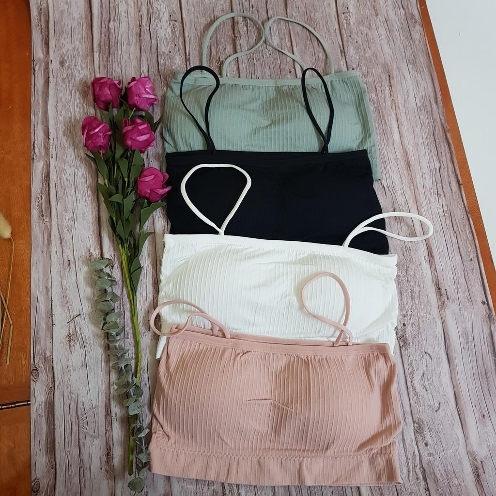 ÁO LÓT BRA 2 DÂY COTTON LEN TĂM
