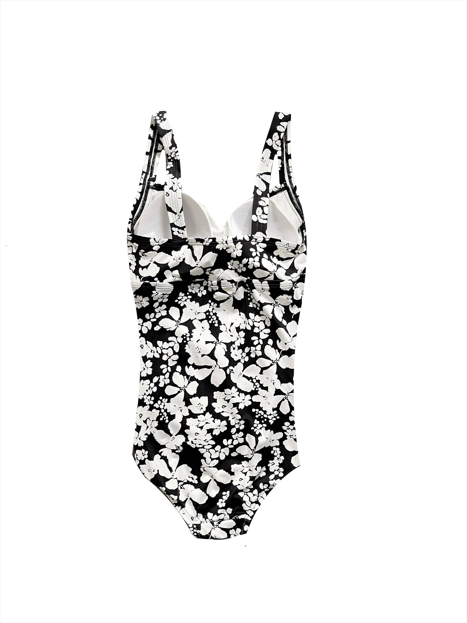 Đồ bơi One piece swimsuit Mero//a dành cho Nữ. Mềm mại, chắc chắn, co giãn thoải mái. Màu đen họa tiết floral cực chất