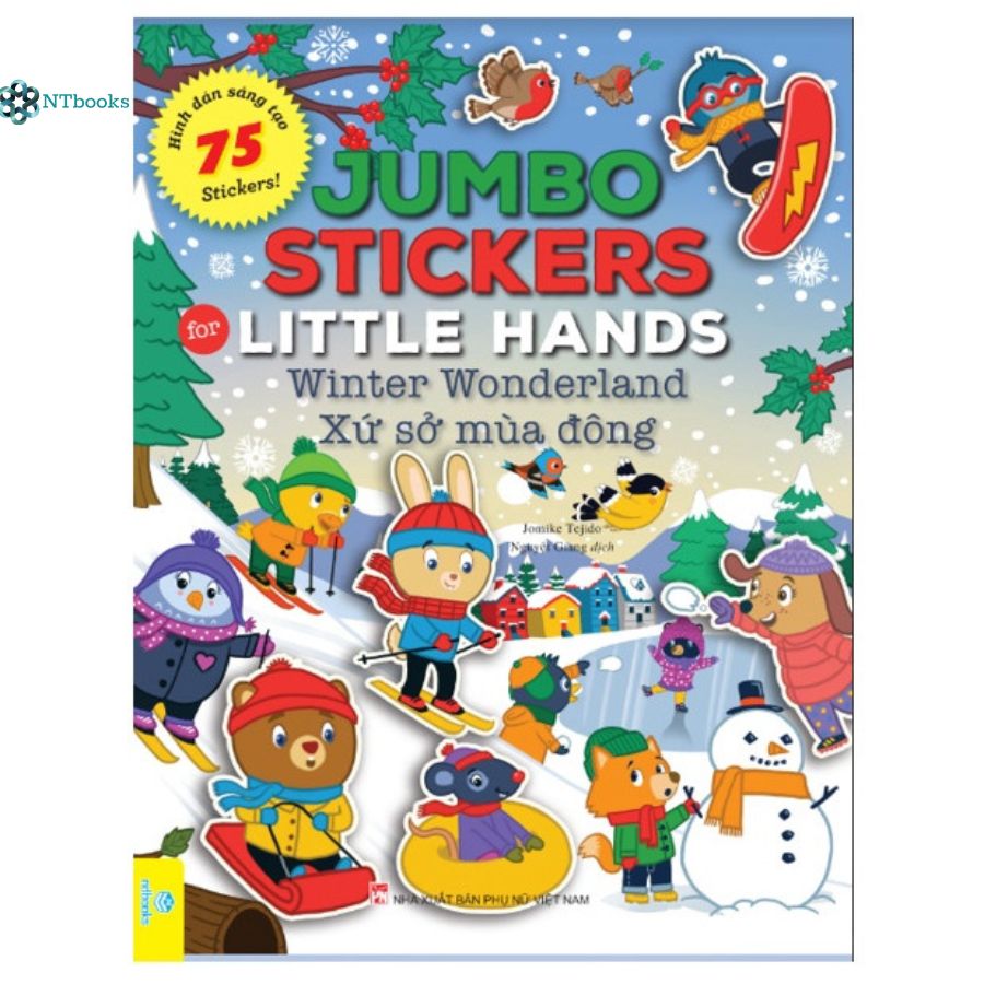 Hình ảnh Sách Jumbo Stickers for Little Hands - Winter Wonderland - Xứ sở mùa đông (75 hình dán sáng tạo)