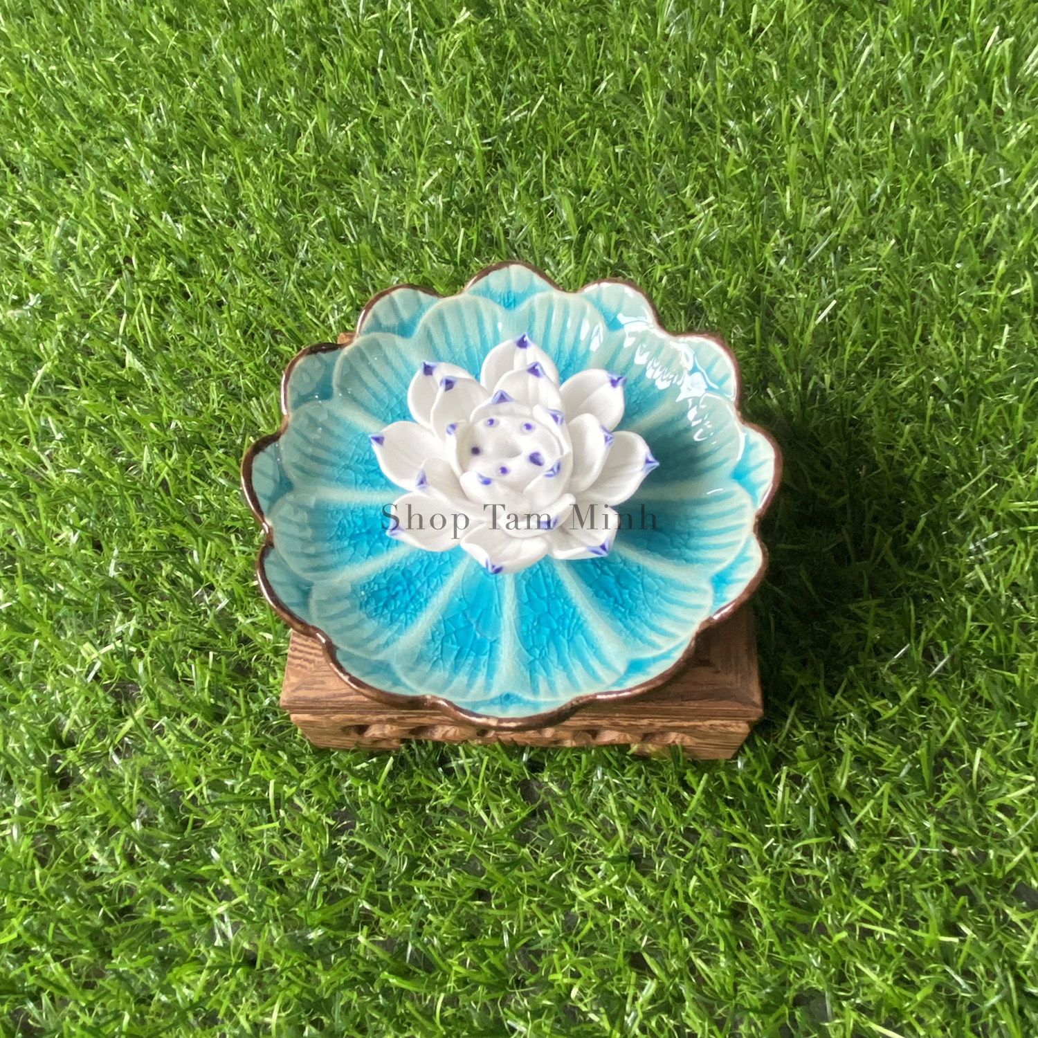 ĐĨA SEN GỐM ĐỂ CẮM NHANG, TRẦM NỤ