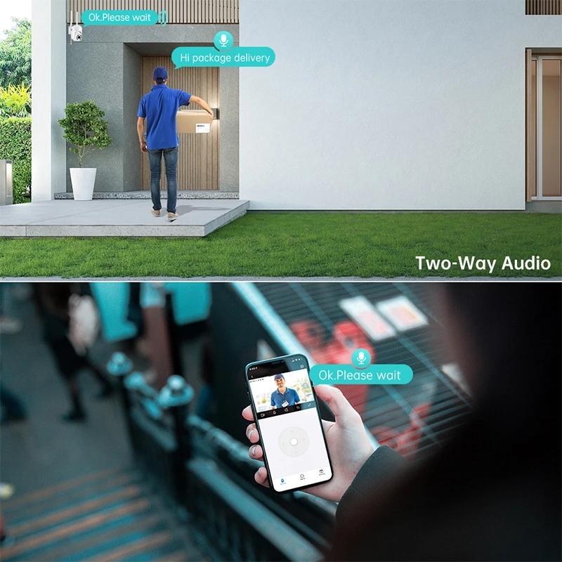 Máy ảnh IP 4MP PTZ WiFi ngoài trời AI phát hiện âm thanh 1080p Bảo mật không dây CCTV Camera P2P RTSP 5X Kỹ thuật số Zoom Camera WiFi