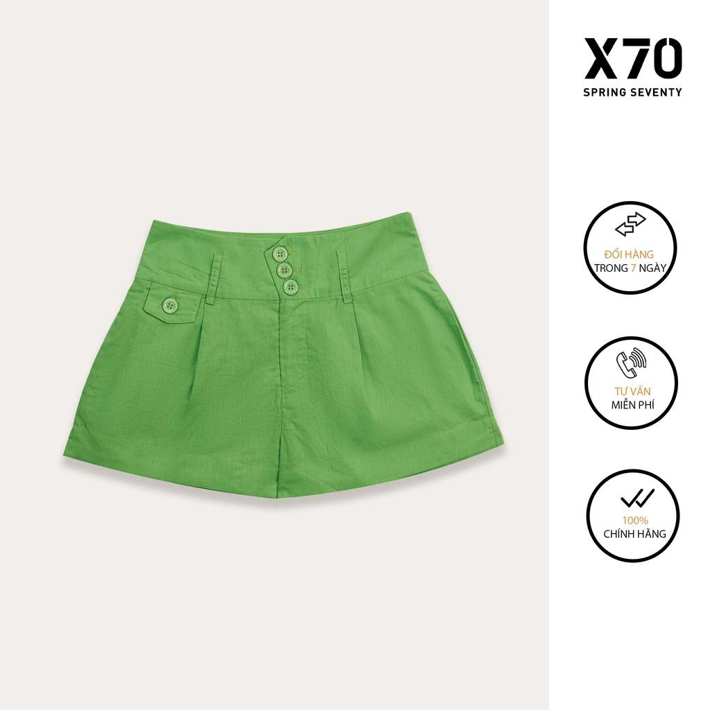 Quần Short Nữ Linen Trơn Thiết Kế Thời Trang X70 - 04620002