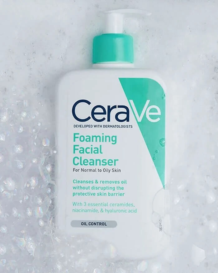 Sữa rửa mặt tạo bọt dành cho da thường đến da dầu Cerave Foaming Facial Cleanser – Mỹ (355ml/ Chai nhỏ)