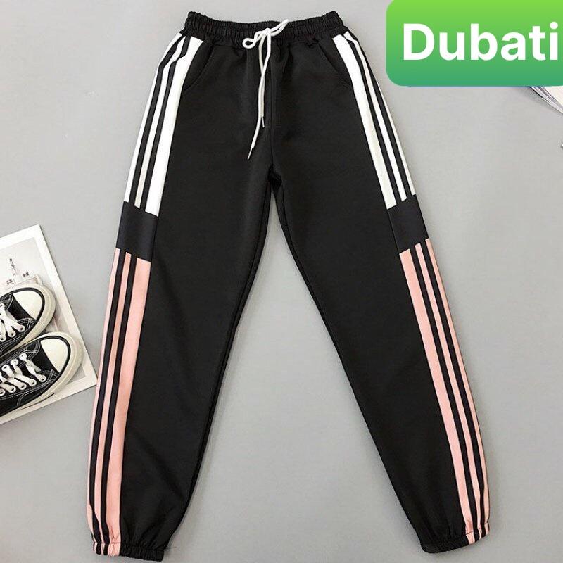 QUẦN JOGGER THỂ THAO 3 SỌC HỒNG CHẤT NỈ DA CÁ NAM NỮ CÓ PHONG CÁCH CAO CẤP -DUBATI FASHION