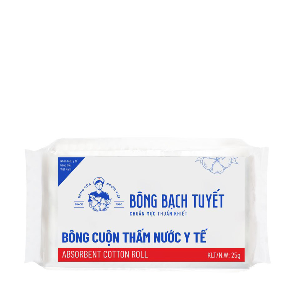 Bông y tế thấm nước Bạch Tuyết (25g)