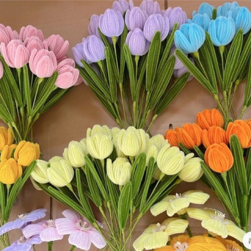 Set quà tặng hoa tulip kẽm nhung